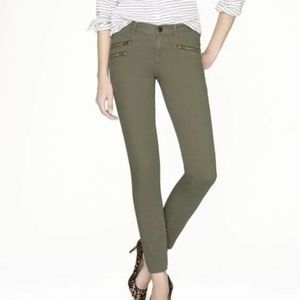 J. Crew Toothpick Ankle Jeans Olive Green 31 Waist